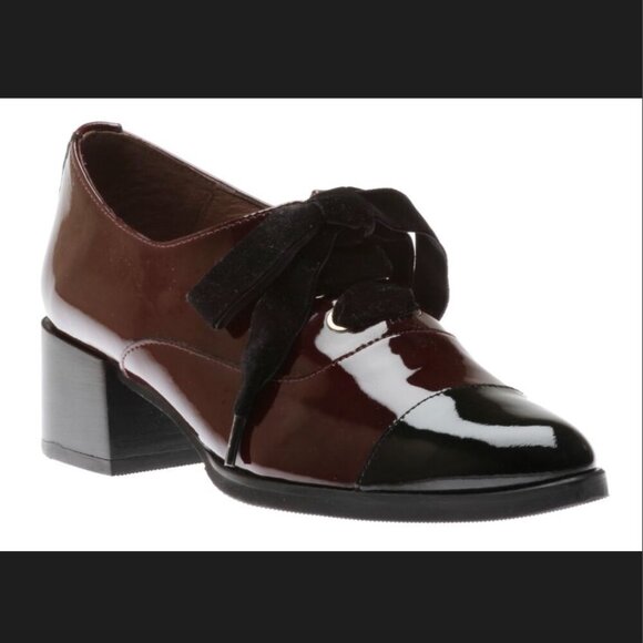 Wonders Burgundy and Black Heels - Picture 1 of 4